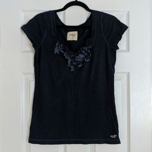 Hollister Navy Floral Tee Size Large